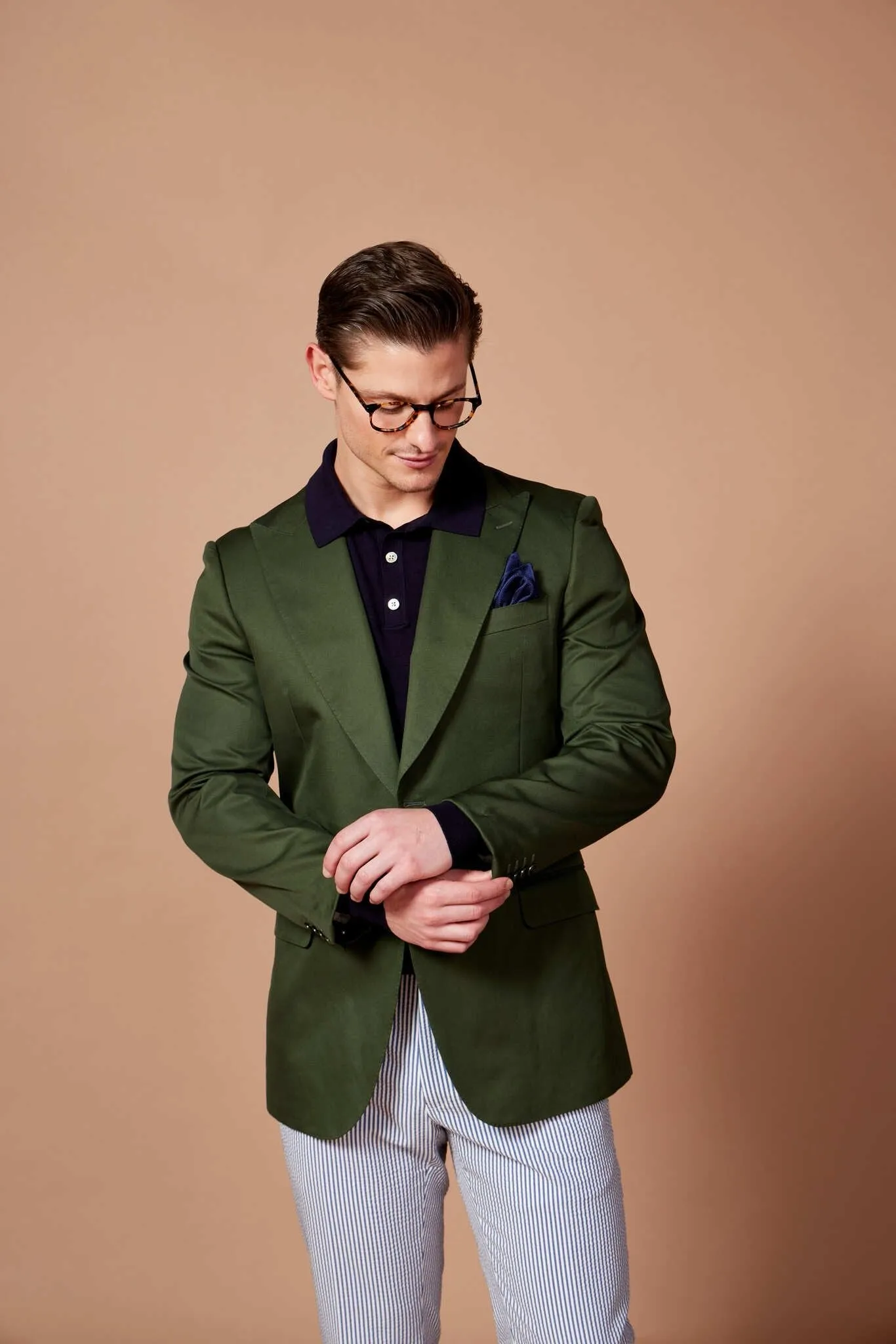 HENRY SARTORIAL Parma Cotton Blazer GREEN REG