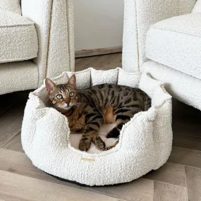 High Wall Bed For Cats in Bouclé by Lords & Labradors