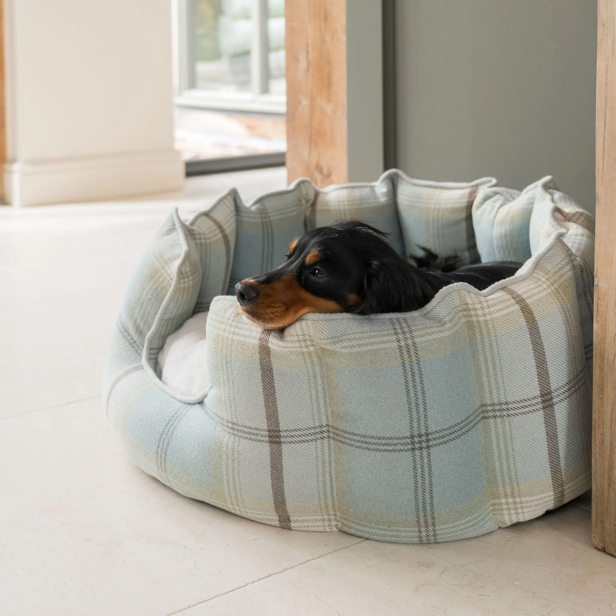 High Wall Bed in Balmoral Duck Egg Tweed by Lords & Labradors