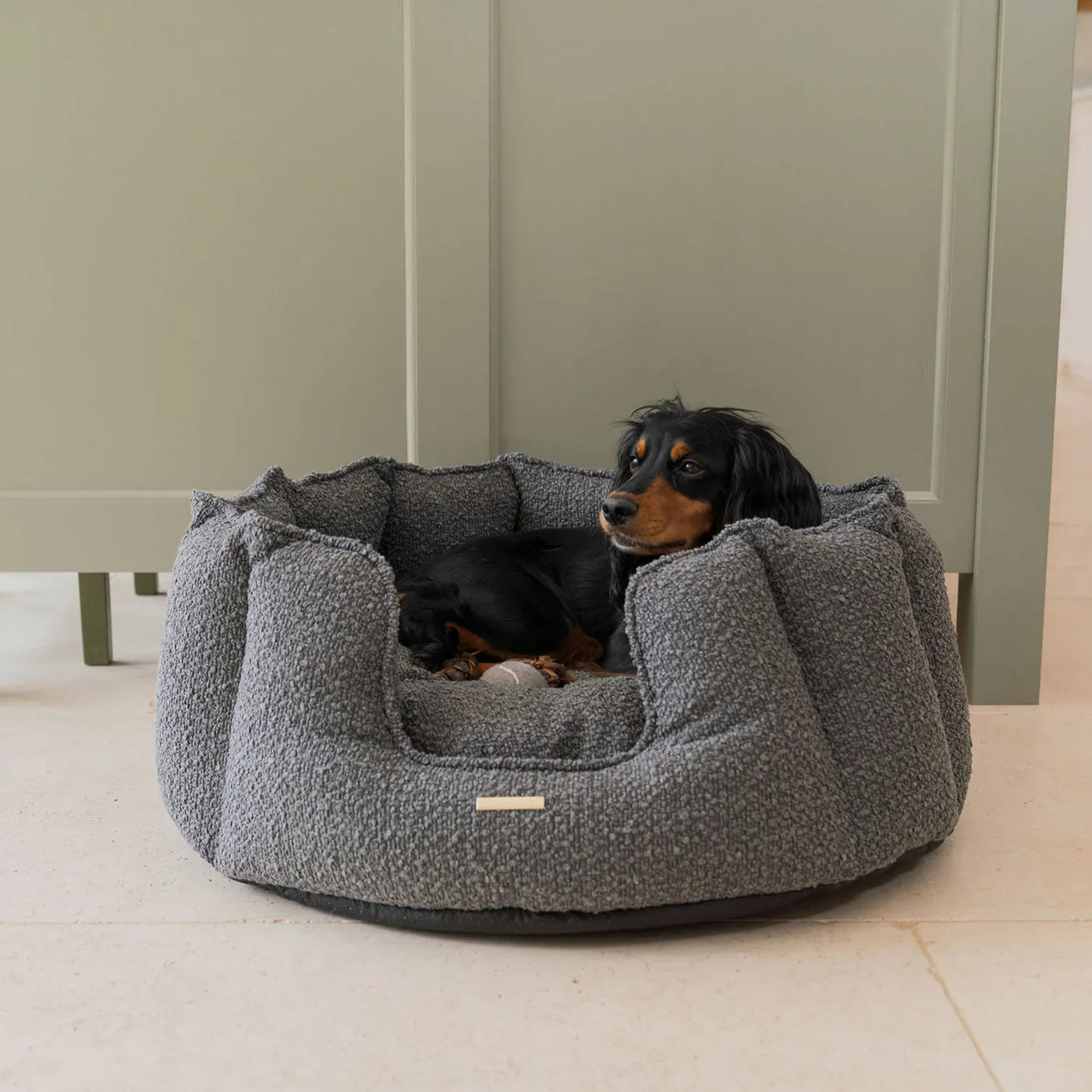 High Wall Bed in Granite Bouclé by Lords & Labradors