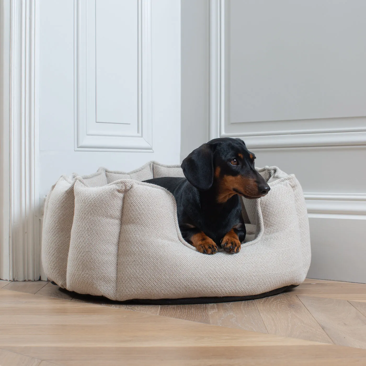 High Wall Bed in Natural Herringbone Tweed by Lords & Labradors