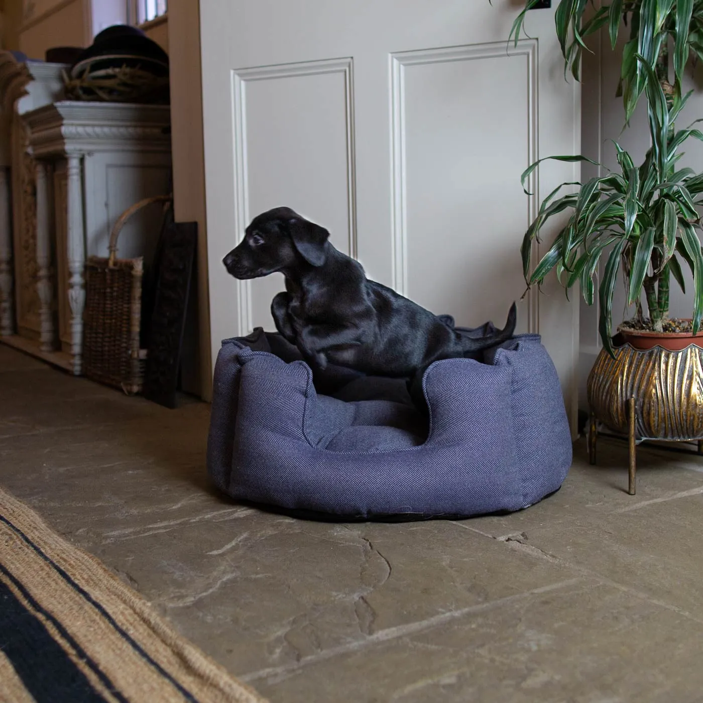 High Wall Bed in Oxford Herringbone Tweed by Lords & Labradors