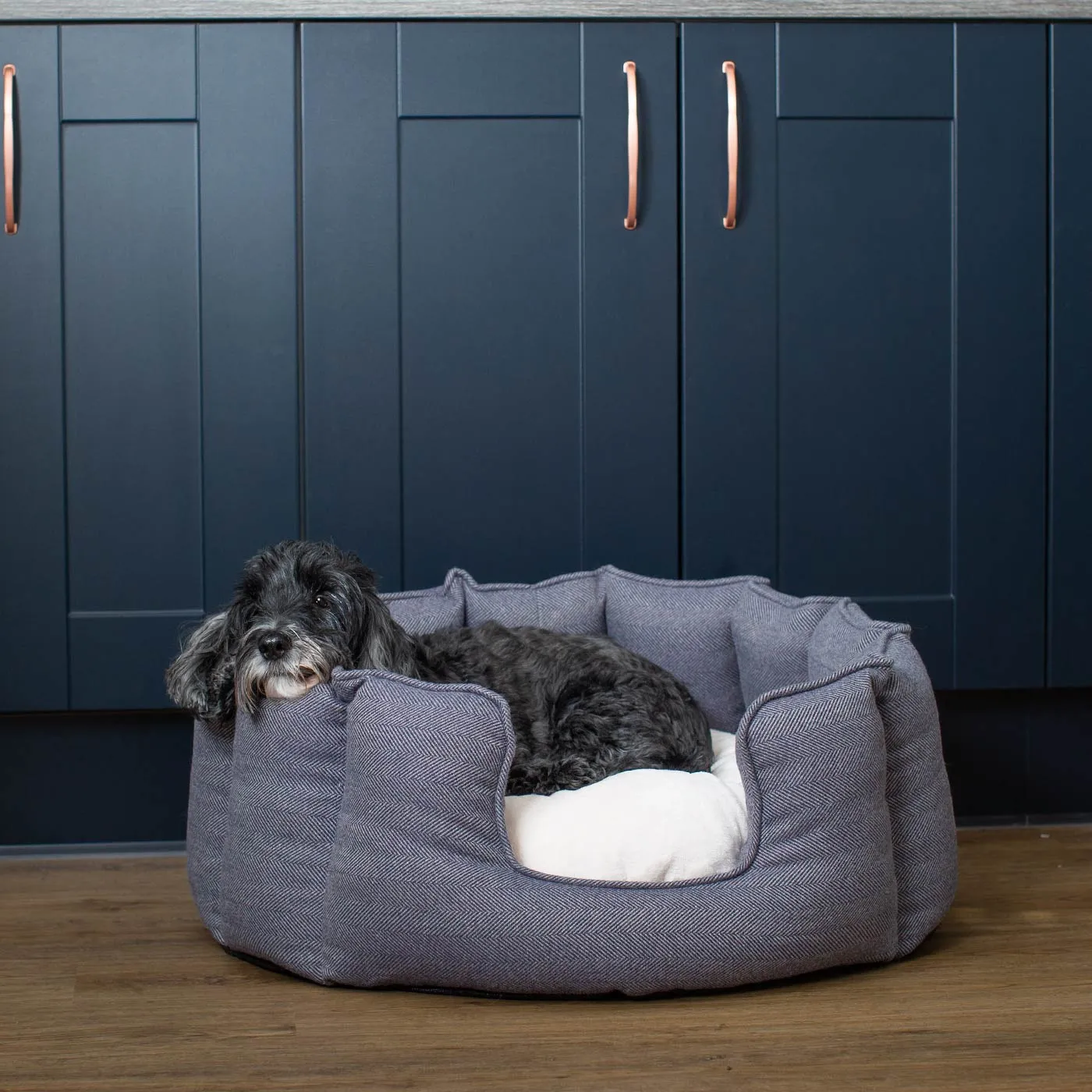 High Wall Bed in Oxford Herringbone Tweed by Lords & Labradors