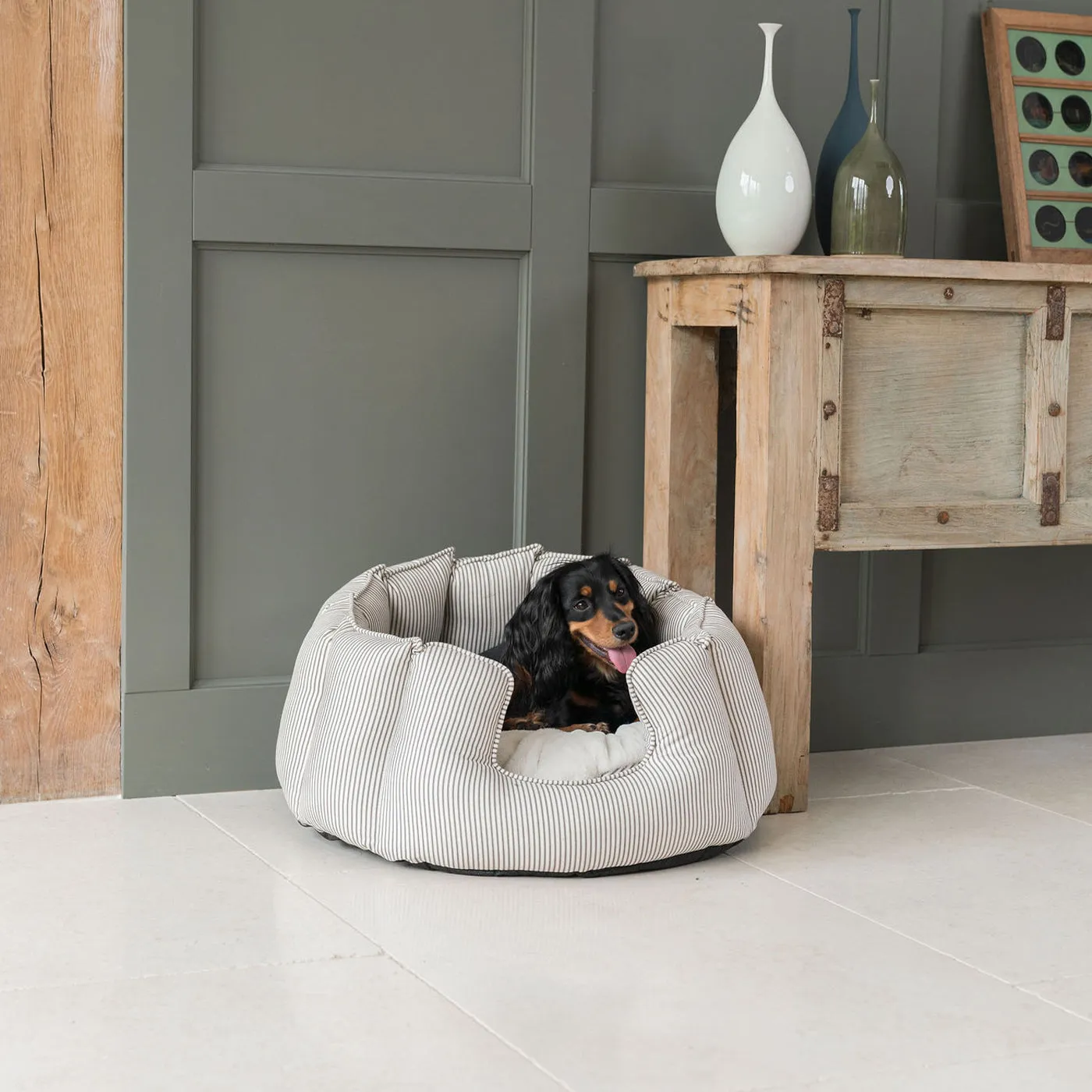 High Wall Bed in Regency Stripe by Lords & Labradors