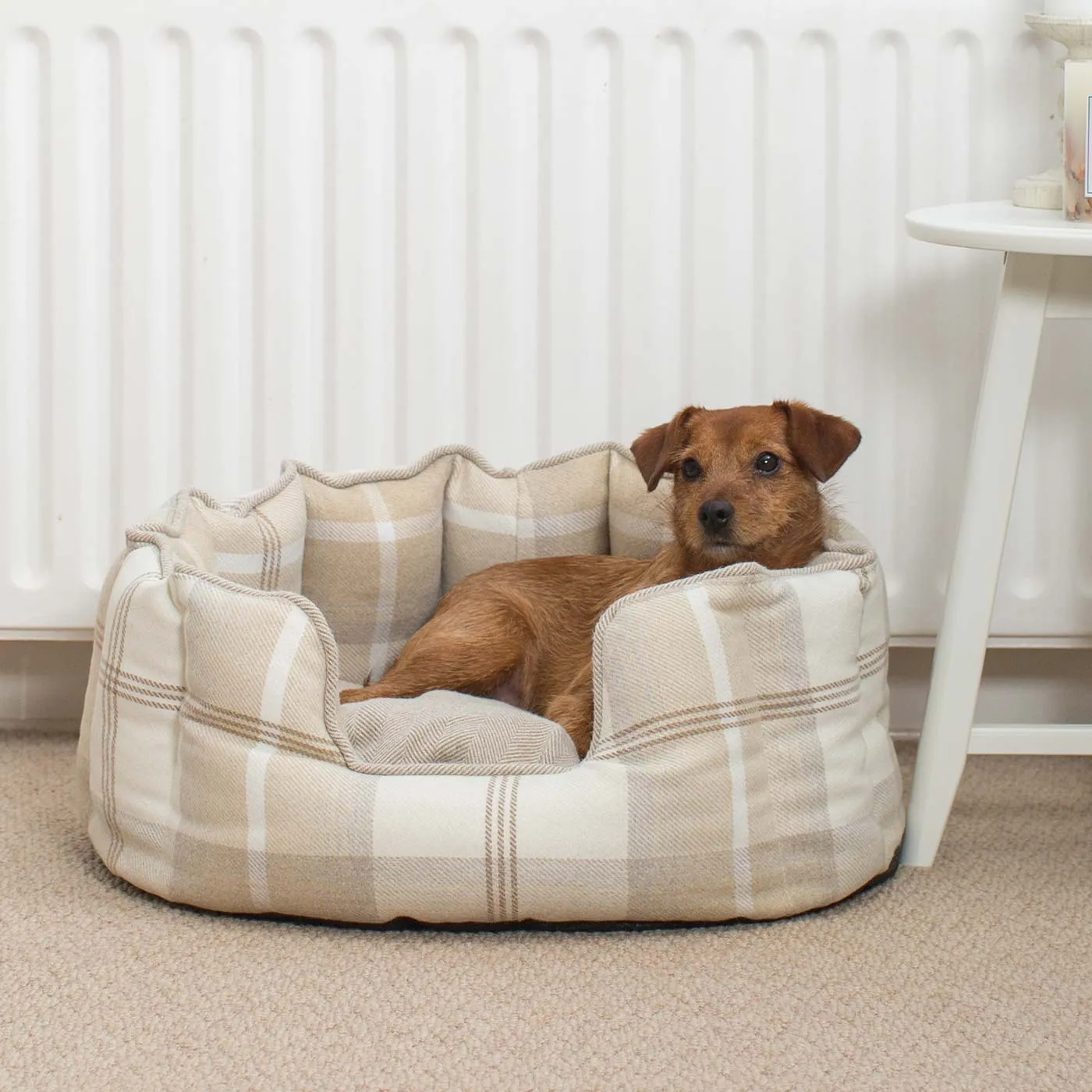 High Wall Bed With Removable Covers in Balmoral Natural Tweed by Lords & Labradors