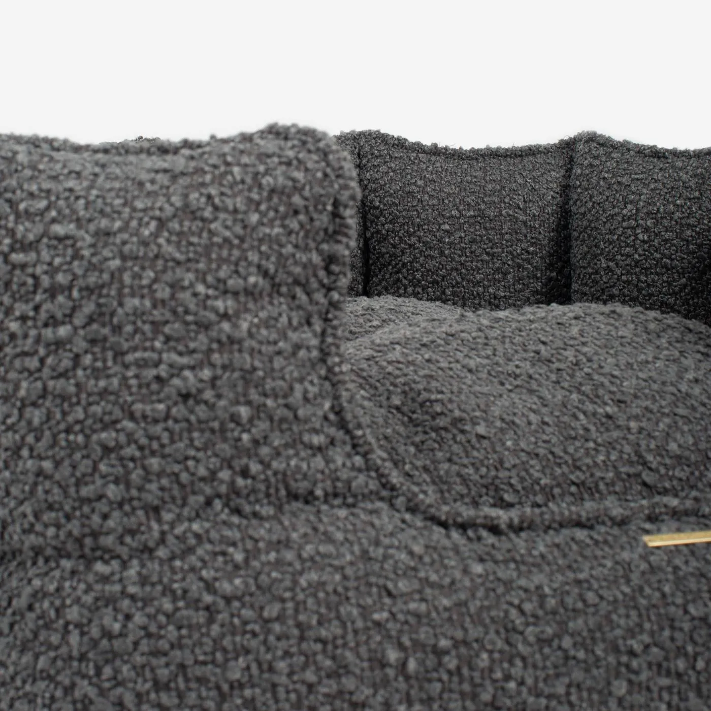 High Wall Bed With Removable Covers in Granite Bouclé by Lords & Labradors