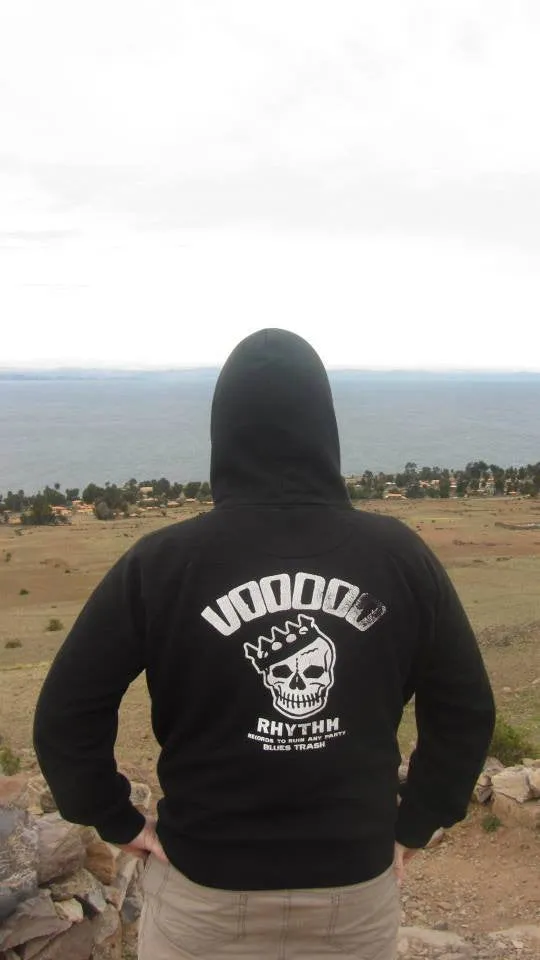 Hoodie - Black - Voodoo Rhythm Logo - Electrically - Front Tag