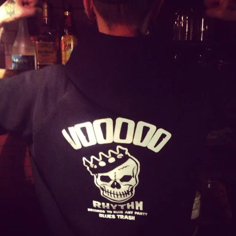 Hoodie - Black - Voodoo Rhythm Logo - Electrically - Front Tag