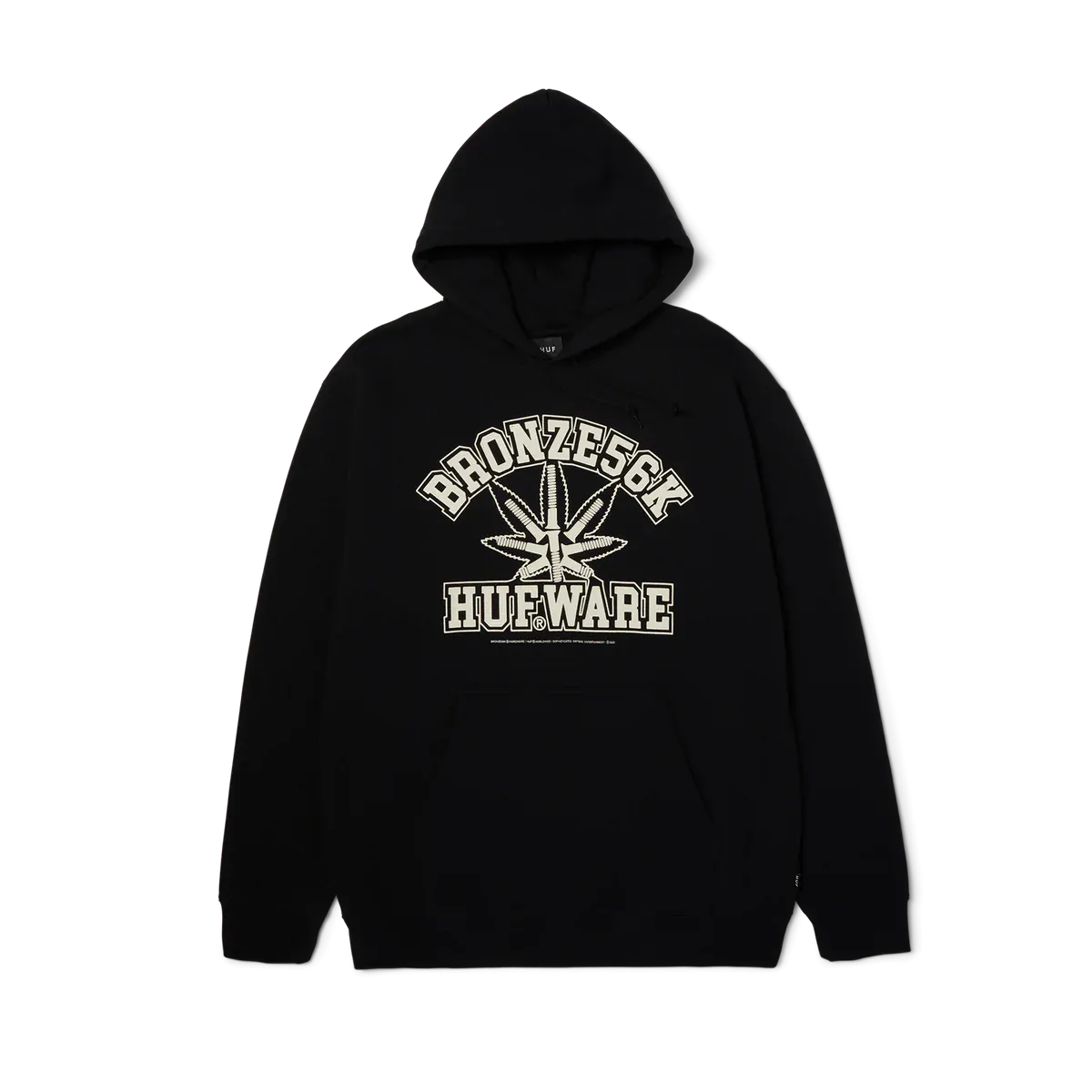 HUF X BRONZE Plantware Pullover Hoodie Black