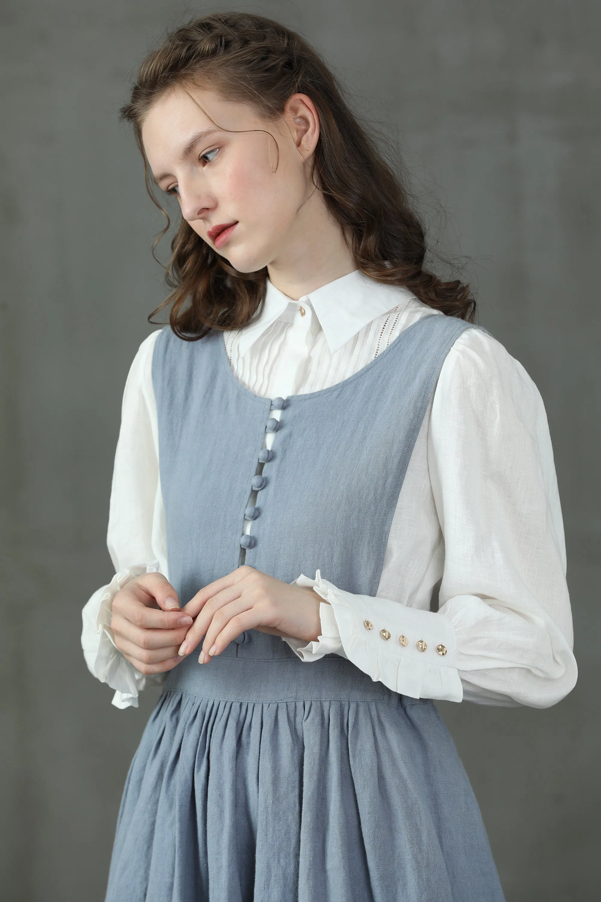 Jo March 31 | Accordion Pleated Linen Shirt