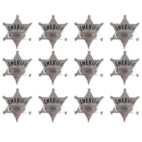 Kicko Metal Deputy Sheriff Badge - Pack of 12 Personalized Officer Name Tag Brooch