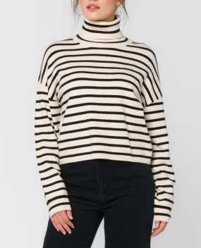 Kipp Long Sleeve Striped Turtle Neck Sweater