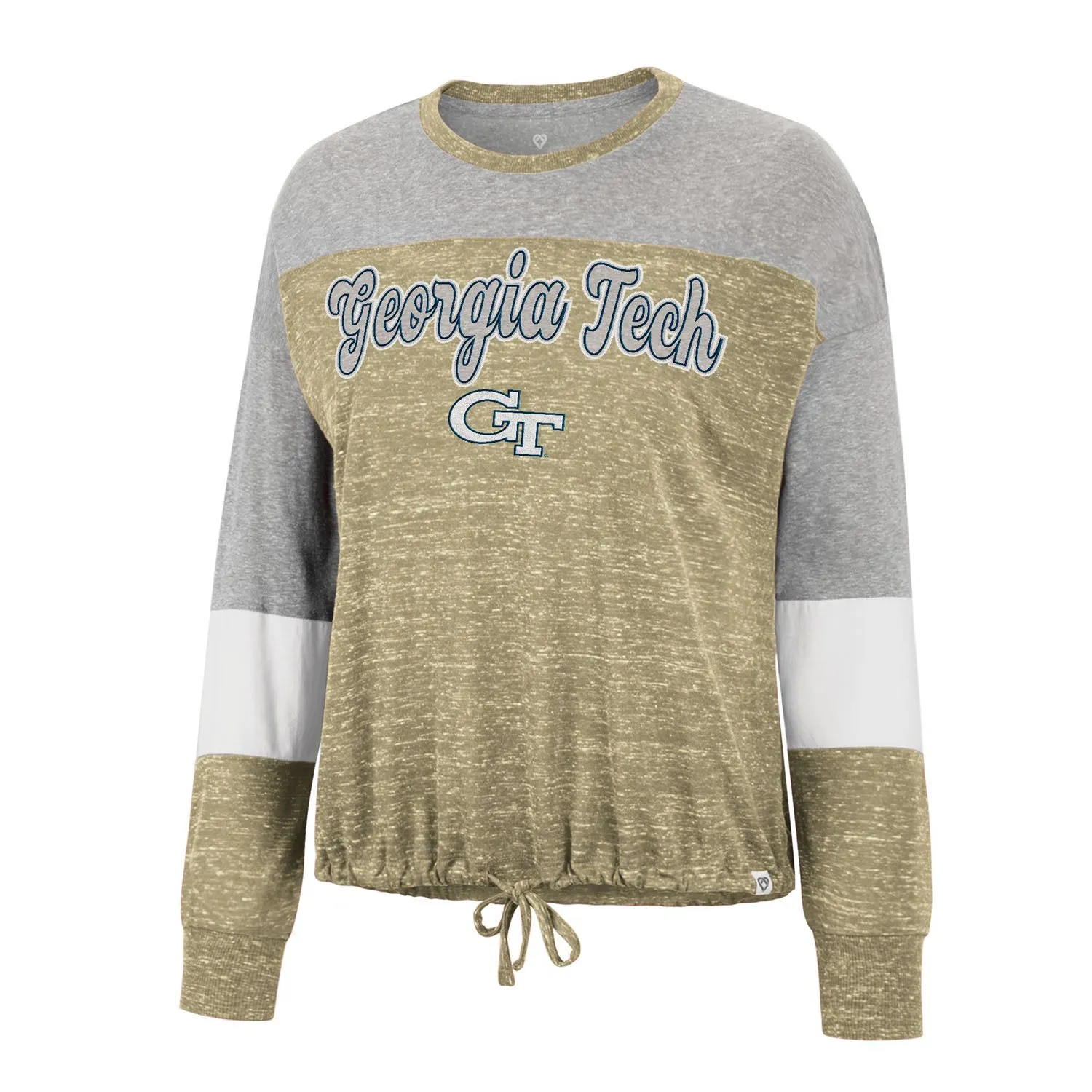 Ladies Georgia Tech Yellow Jackets Joanna Tie Front Long Sleeve Gold T-Shirt