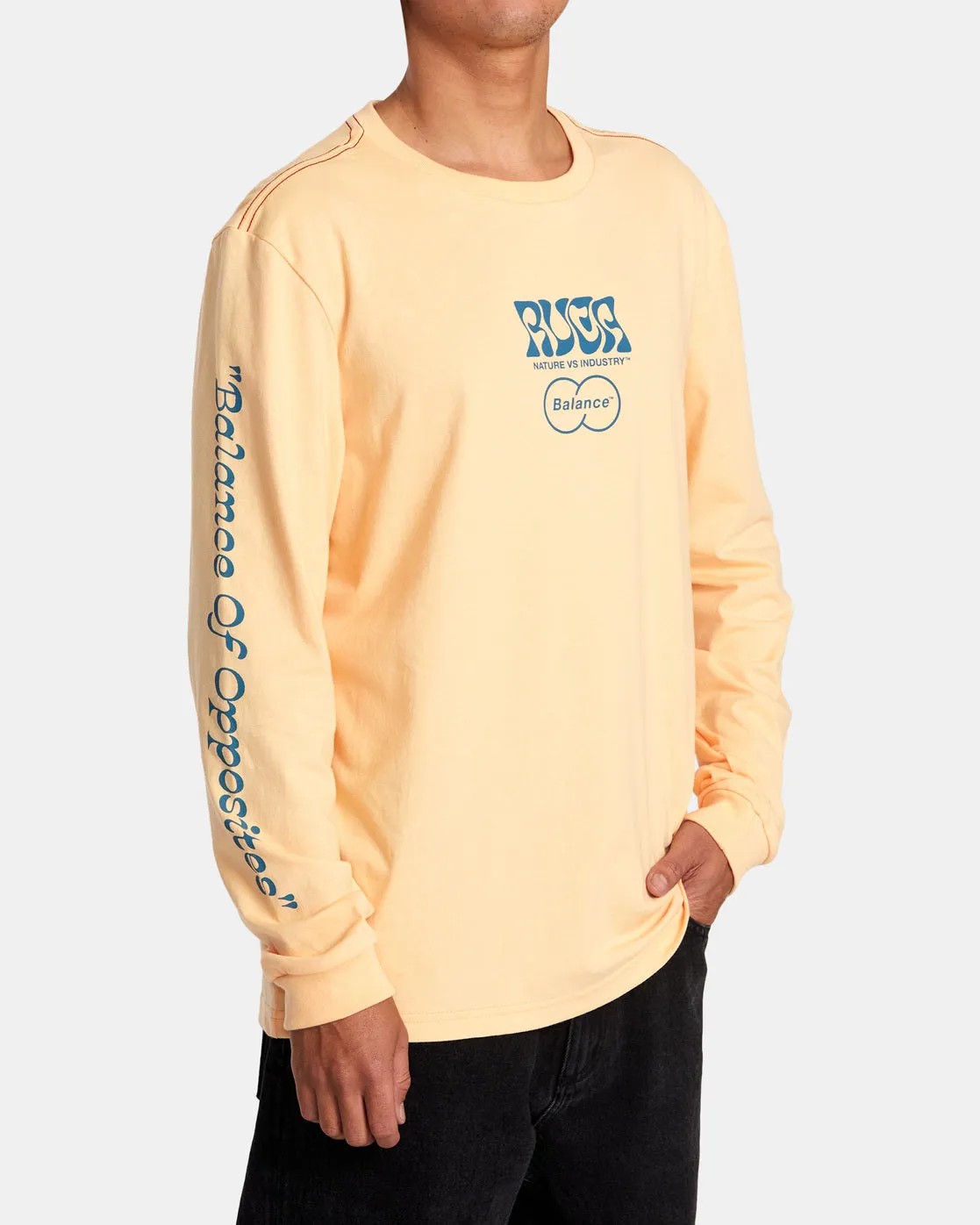 Local Biz Long Sleeve Tee - Light Peach