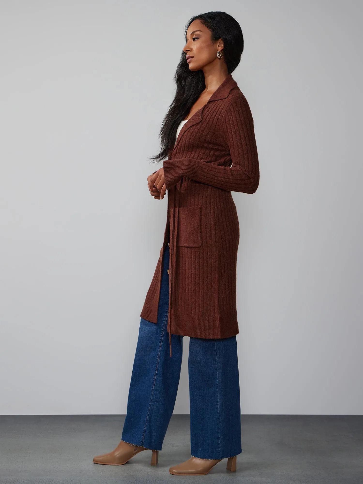 Long Sleeve Tie Waist Cardigan