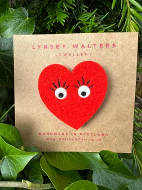 Lynsey Walters Surprised Heart Brooch