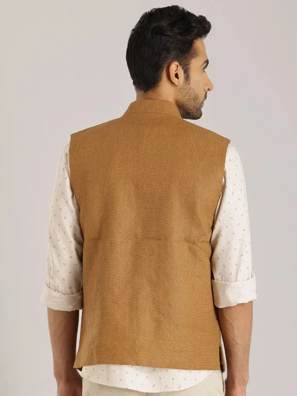 Men Solid Sleeveless Casual Blazer