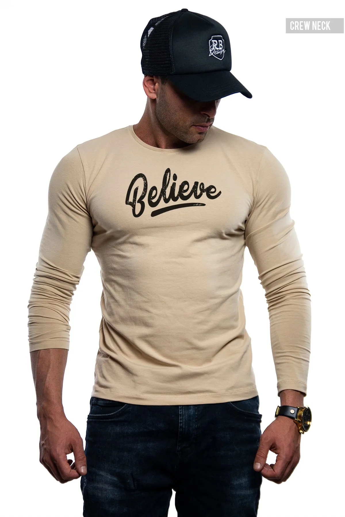 Mens Long Sleeve T-shirt "Believe" MD949