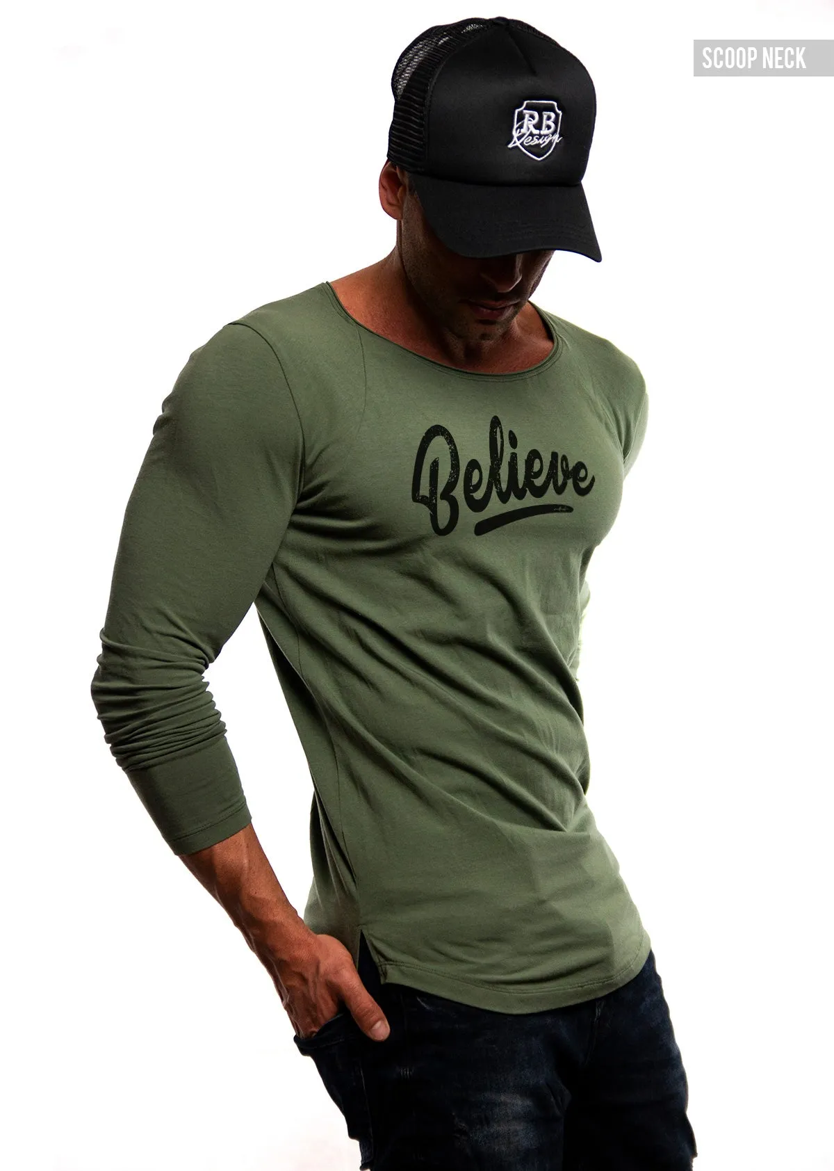 Mens Long Sleeve T-shirt "Believe" MD949