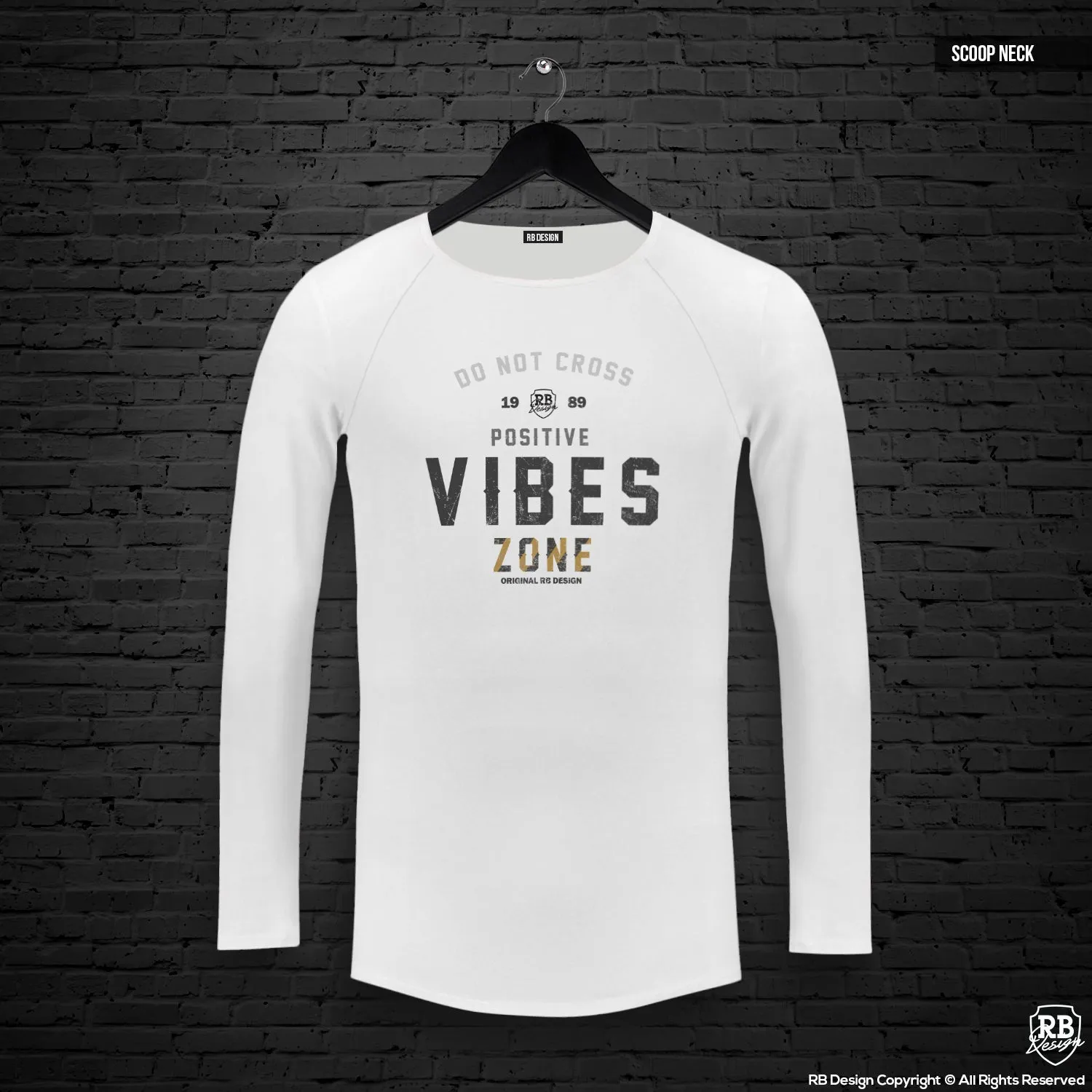 Mens Long Sleeve T-shirt "Positive Vibes Zone" MD977