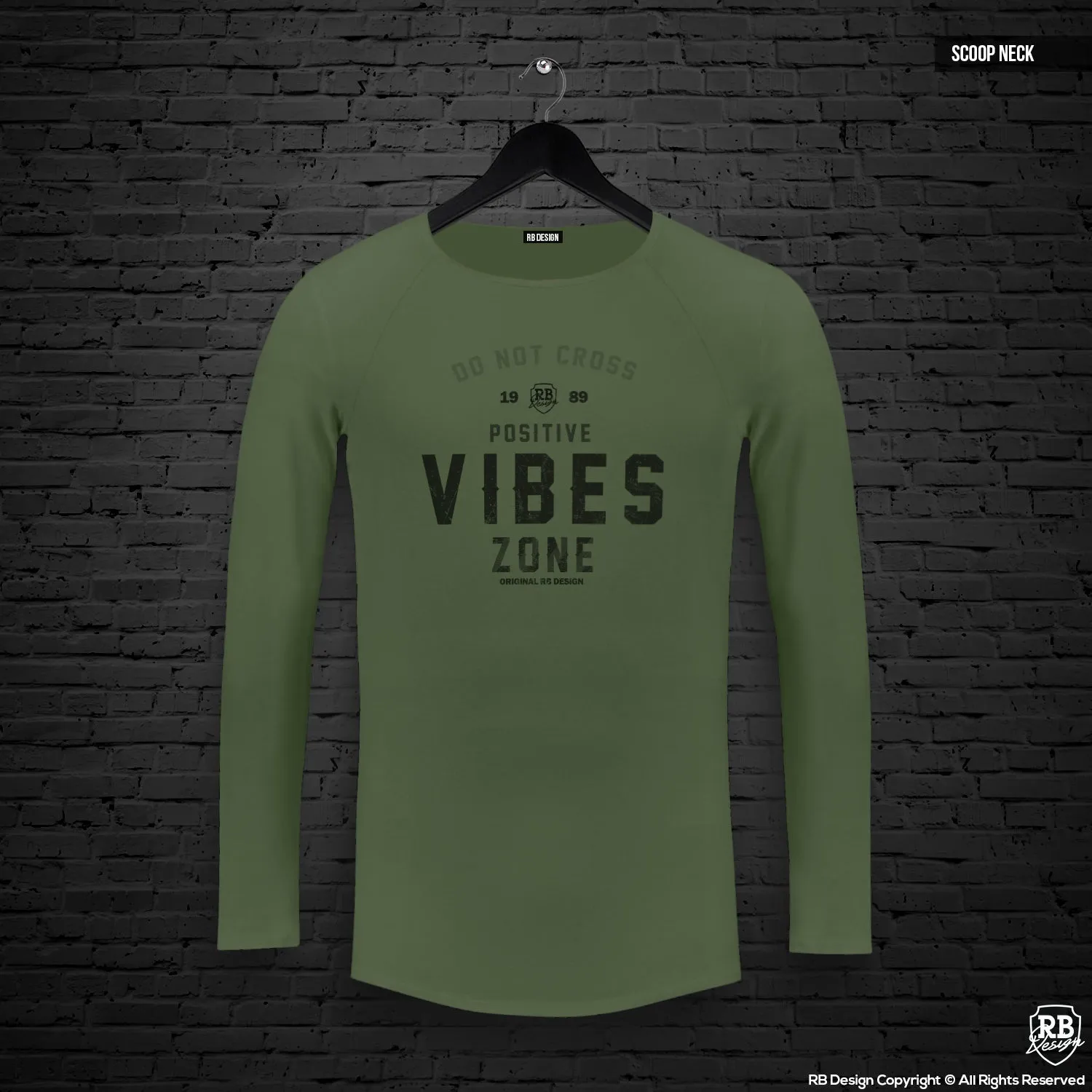 Mens Long Sleeve T-shirt "Positive Vibes Zone" MD977