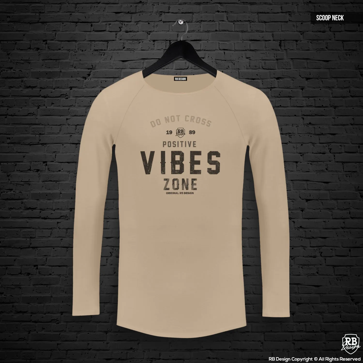 Mens Long Sleeve T-shirt "Positive Vibes Zone" MD977