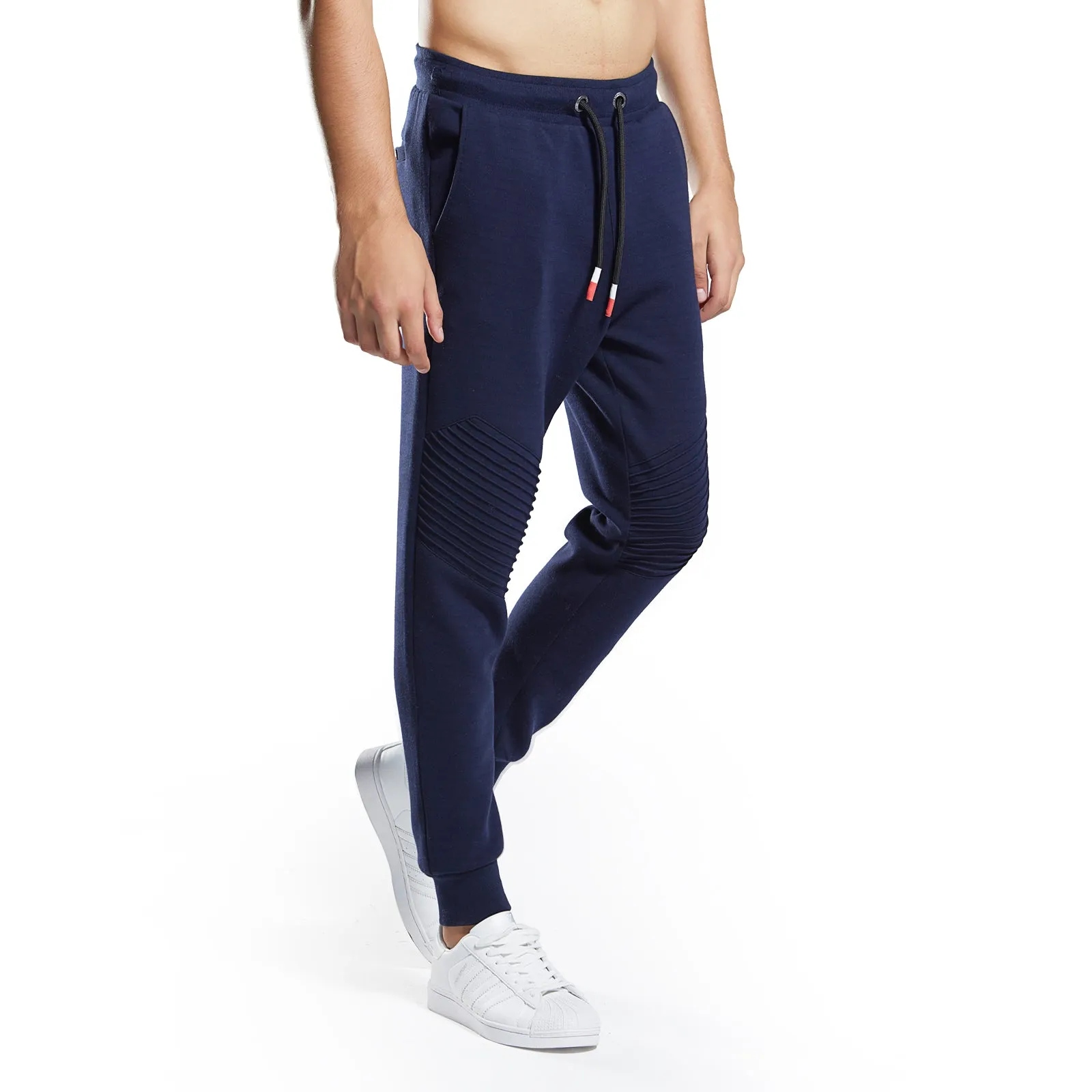 Mens Skinny Scuba Pintuck Joggers