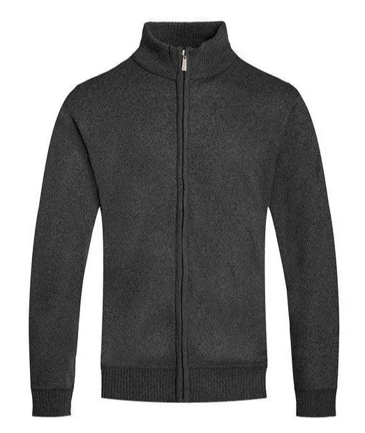 Mens Solid Full Zipper Sweater