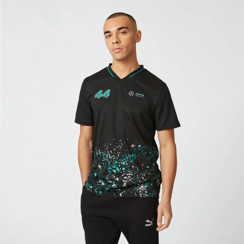 Mercedes Lewis Hamilton T-Shirt, LEWIS #44, Black, 2022