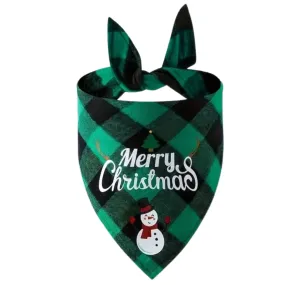 Merry Christmas Bandana For Dogs  - Green