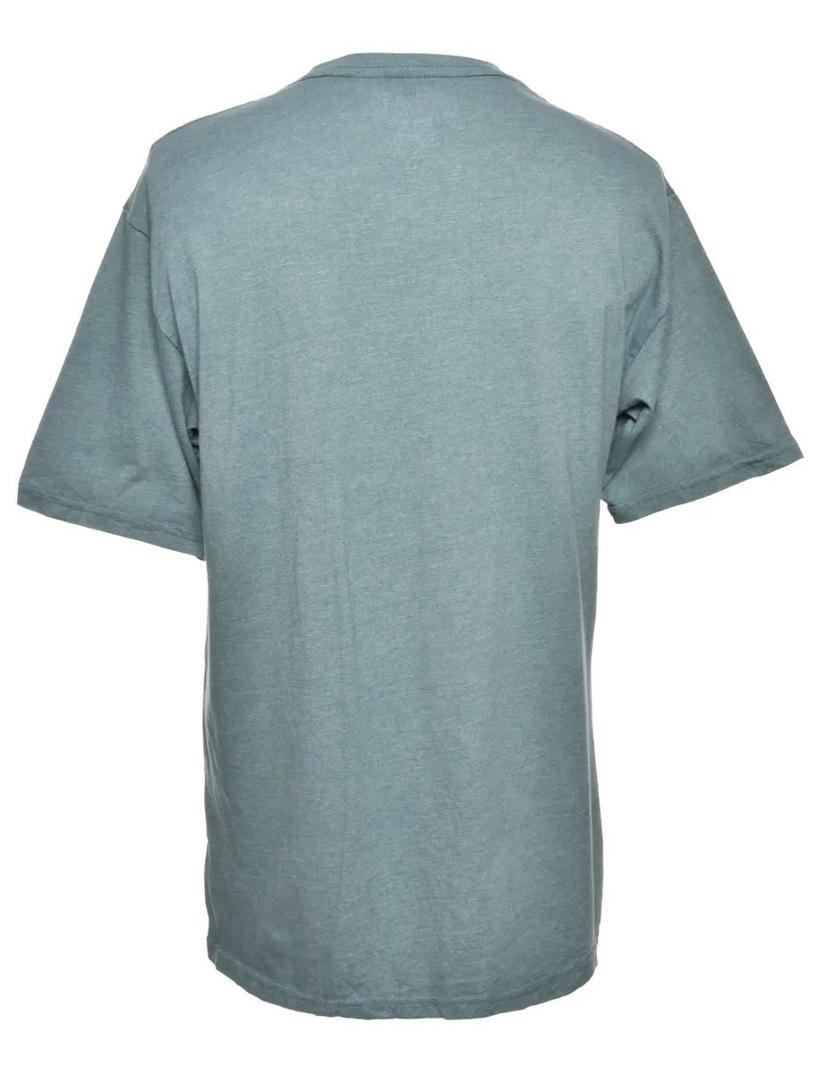 Mid Wash Blue Printed T-shirt - M