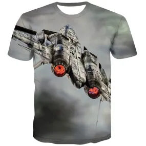 Military T shirts Men War Tshirts Casual Aircraft T shirts Funny Cloud T-shirts 3d