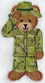 Military Teddy Bear Music Box Pillow -- Personalized Embroidered MUSICAL Baby Keepsake