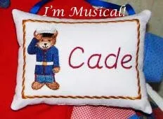 Military Teddy Bear Music Box Pillow -- Personalized Embroidered MUSICAL Baby Keepsake