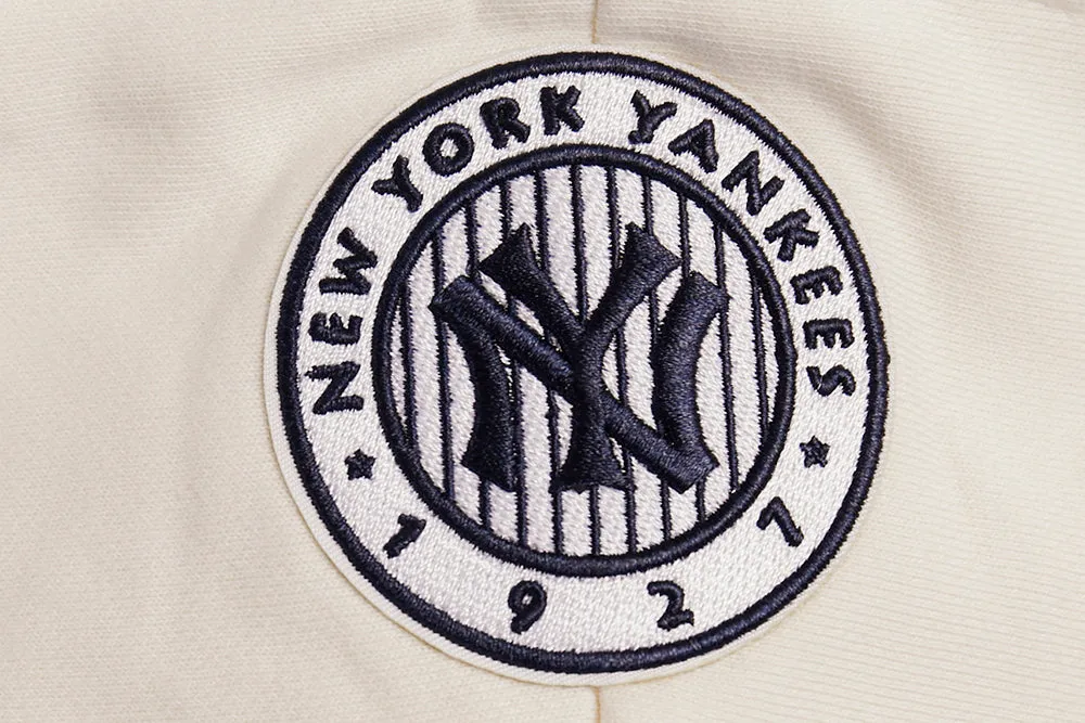 MLB NEW YORK YANKEES RETRO CLASSIC WOMEN'S CROPPED PO HOODIE (EGGSHELL/ MIDNIGHT NAVY)