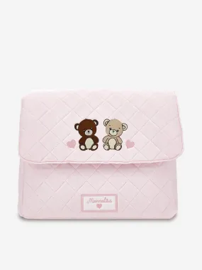 Monnalisa Baby Girls Teddy Bear Changing Bag in Pink (34cm)