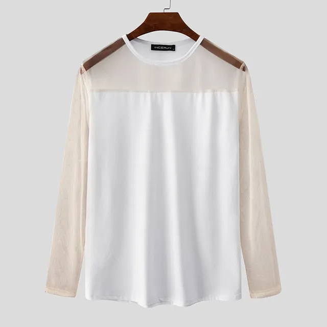 Monocolor Transparent Long Sleeve T-Shirt