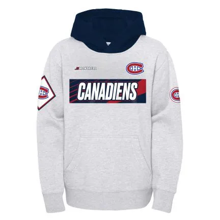 Montreal Canadiens NHL Outerstuff Youth White Star Shoutout Oversize Pullover Fleece Hoodie