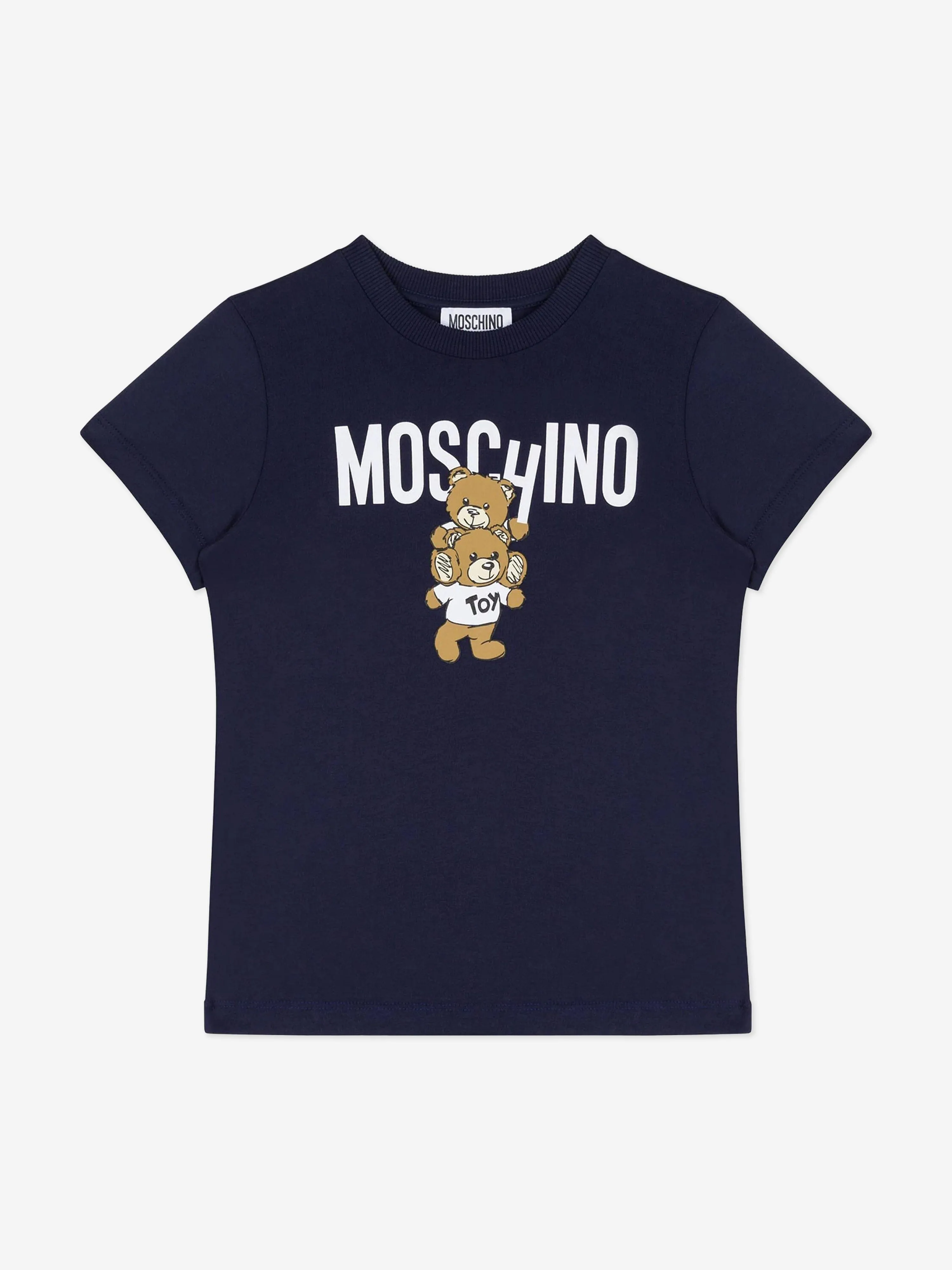 Moschino Kids Teddy Bear Logo T-Shirt in Navy