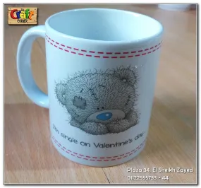 Mug "tatty teddy single on valentine's day"