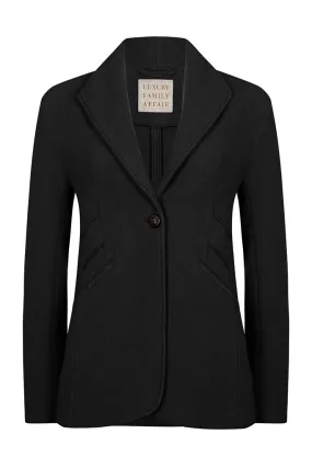 NEW YORK Black Double Face Wool Travel Blazer