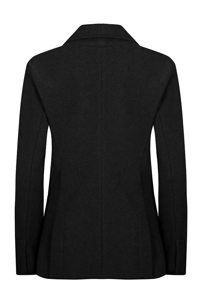 NEW YORK Black Double Face Wool Travel Blazer