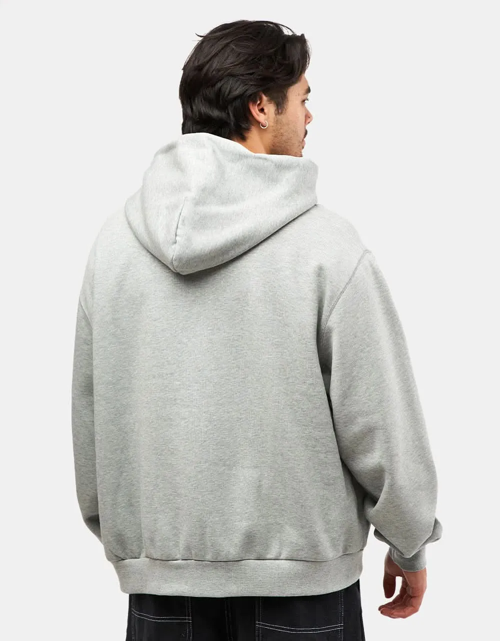 Nike SB Essential Logo Pullover Hoodie - Dark Grey Heather/White