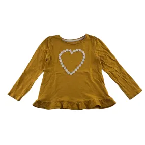 Nutmeg t-shirt 5-6 years yellow embroidered daisies love heart long sleeve cotton