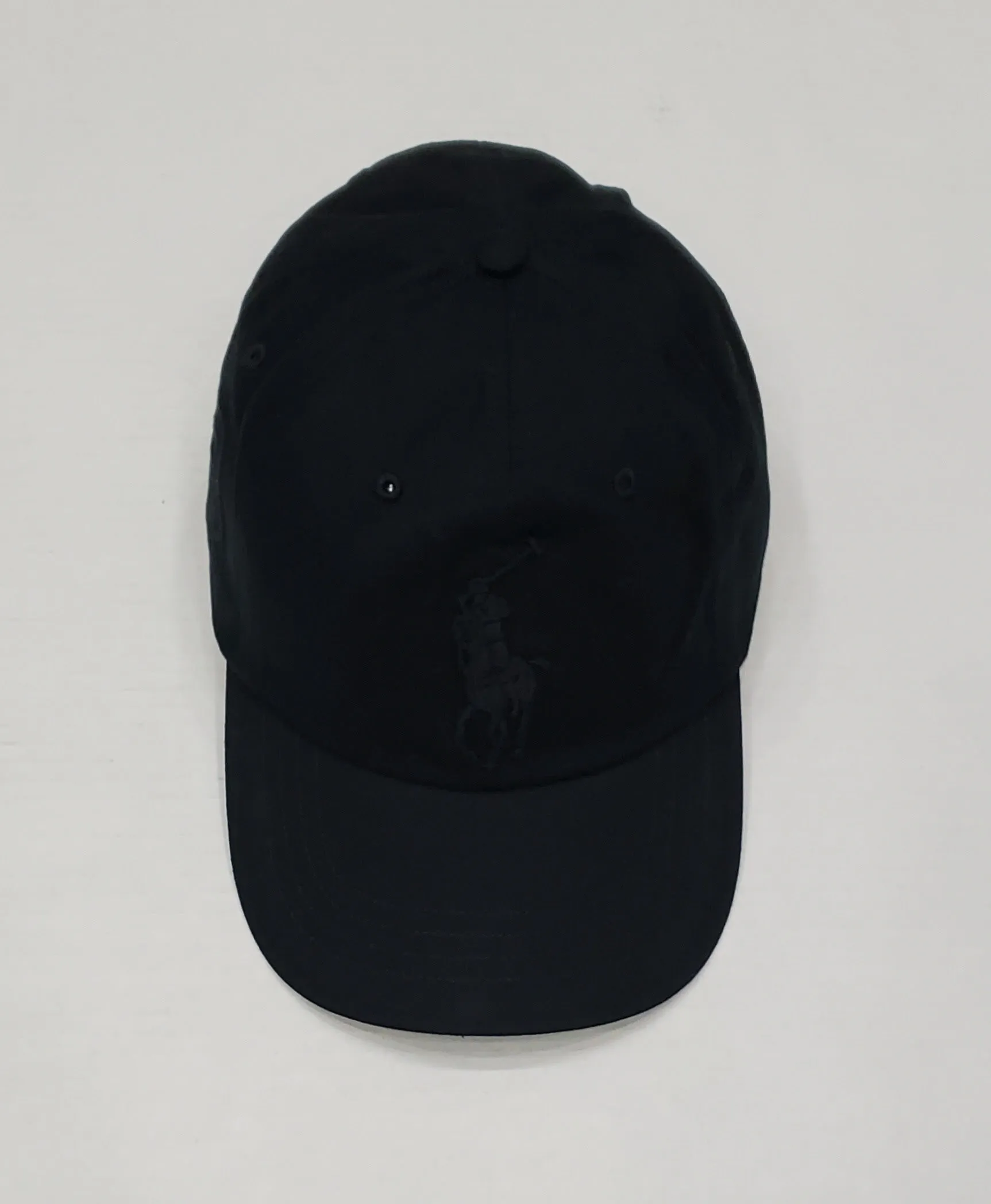 Nwt Polo Ralph Lauren Black ON Black Big Pony Adjustable Strap Back Hat