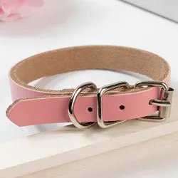 PAWS ASIA Factory Direct Sale Hot Sale Adjustable Vegan Cowhide Leather Plain Color Dog Collar