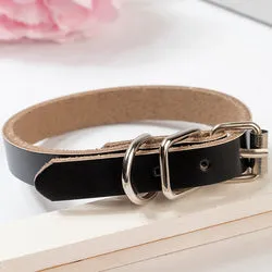 PAWS ASIA Factory Direct Sale Hot Sale Adjustable Vegan Cowhide Leather Plain Color Dog Collar