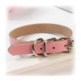 PAWS ASIA Factory Direct Sale Hot Sale Adjustable Vegan Cowhide Leather Plain Color Dog Collar