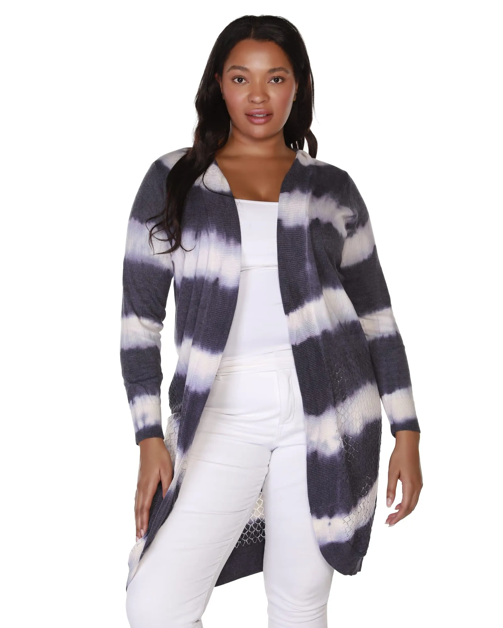 Payton Tie-Dye Sweater | Heather Navy/White