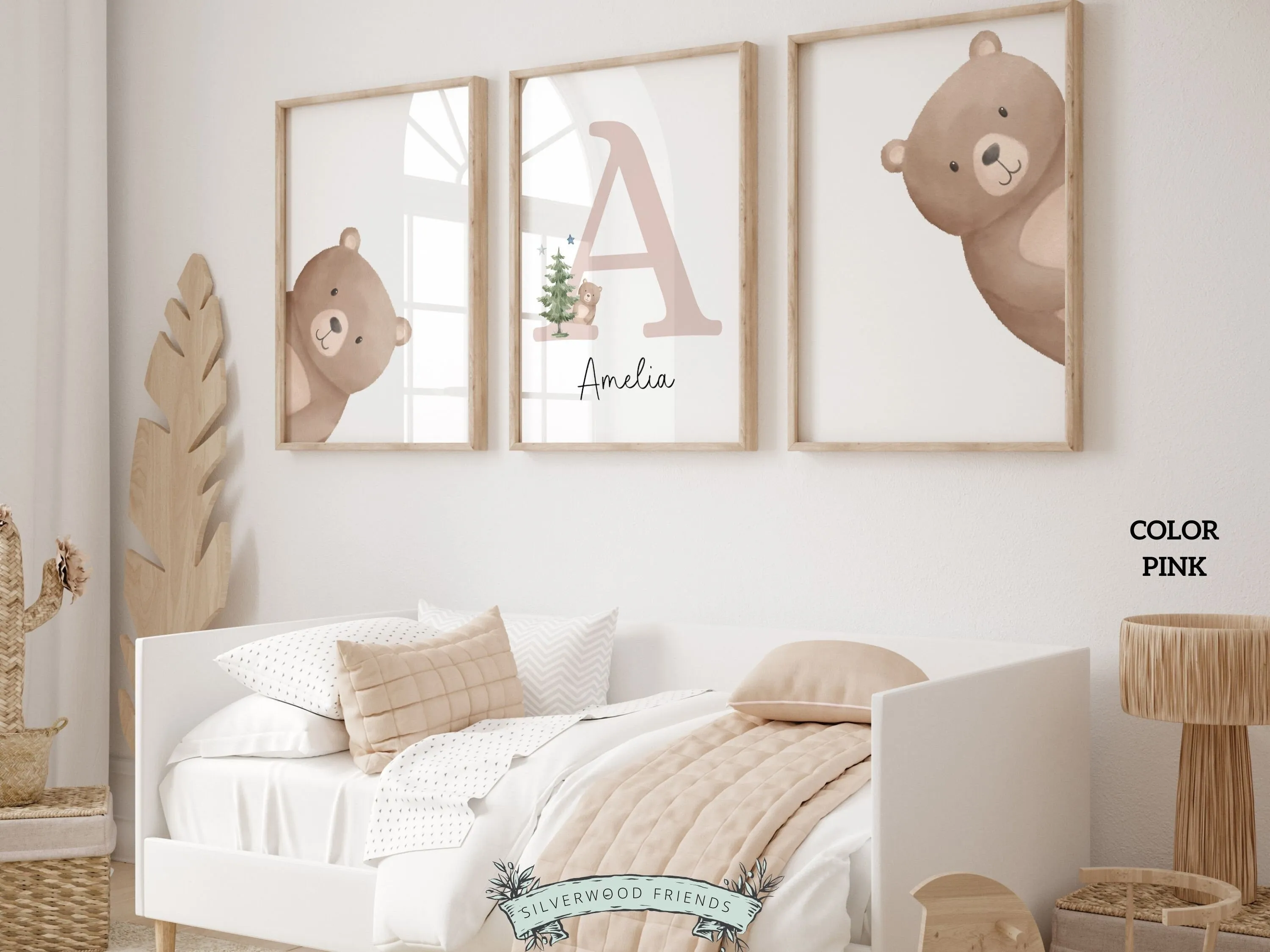 Peeking Bear Nursery Print - Personalised